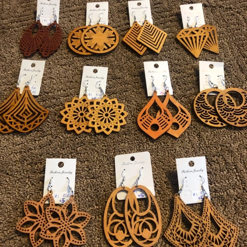 Wooden Earrings bundle - Picture 2 of 4